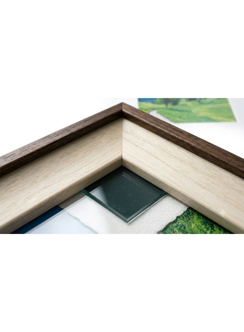 إطار صور 8×10 بوصة بحافة ديكورية عريضة بتصميم يشبه المات، للعرض على الطاولة أو التعليق على الحائط - Image 2