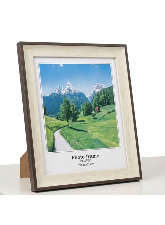 إطار صور 8×10 بوصة بحافة ديكورية عريضة بتصميم يشبه المات، للعرض على الطاولة أو التعليق على الحائط - Image 3
