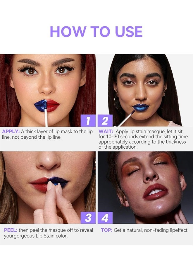 siimunana - Wonder Blading Lip Stain Masque, Lip Stain Peel Off Masque, Long Lasting, Waterproof and Transfer Proof Pink Lip Tint, Matte Finish Peel Off Lip Stain 4ml (02#Whimsical) - Image 1