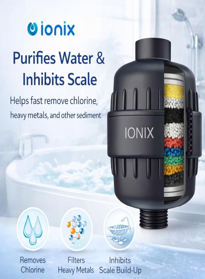 IONIX Tap Filter golden multi layer softner | Water Softener for Bathroom, Shower Filter Tap for Hard Water (Black Pack of 1) - Image 3