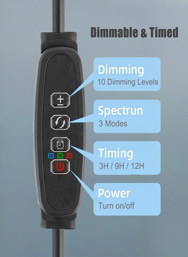KINGYEENUO Double-Headed LED Bird Cage Light, Full Spectrum LED Pet Light, 10 Brightness Levels & 3/9/12H Timer, for Natural Environment Simulation, Safe for Hookbill Birds, Lighting Fixture Combo Kit - Image 5