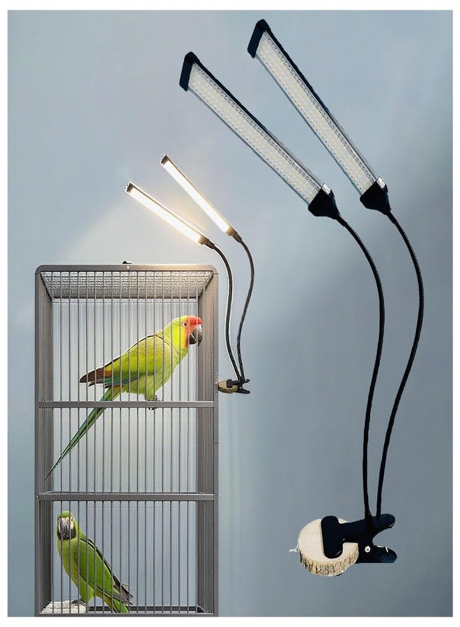 KINGYEENUO Double-Headed LED Bird Cage Light, Full Spectrum LED Pet Light, 10 Brightness Levels & 3/9/12H Timer, for Natural Environment Simulation, Safe for Hookbill Birds, Lighting Fixture Combo Kit - Image 1