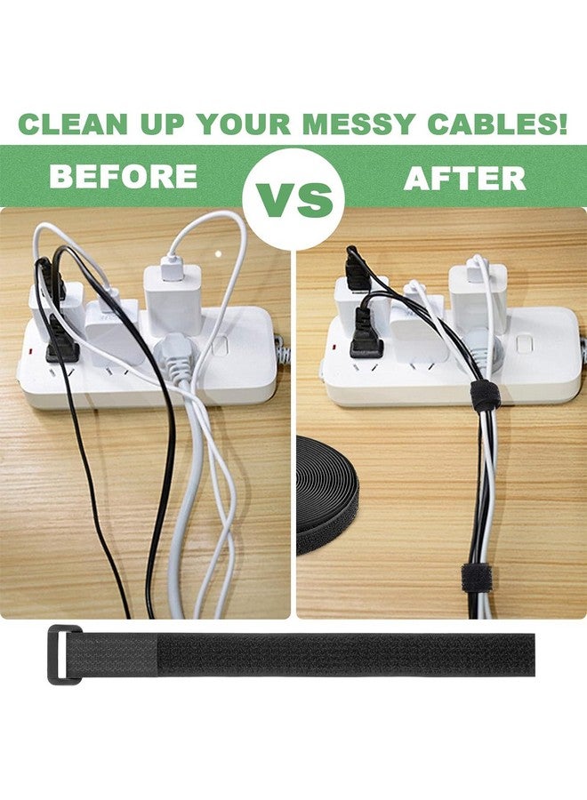 Bennort Reusable Adjustable Velcro Cable Cord & Wire Organizer Hook & Loop Fastener Ties Straps with 5m+25 Buckles For Cable Tie Wire Organizer,Free Cut-to-Length Cinch Securing Strap, 16Ft x 1In - Image 4