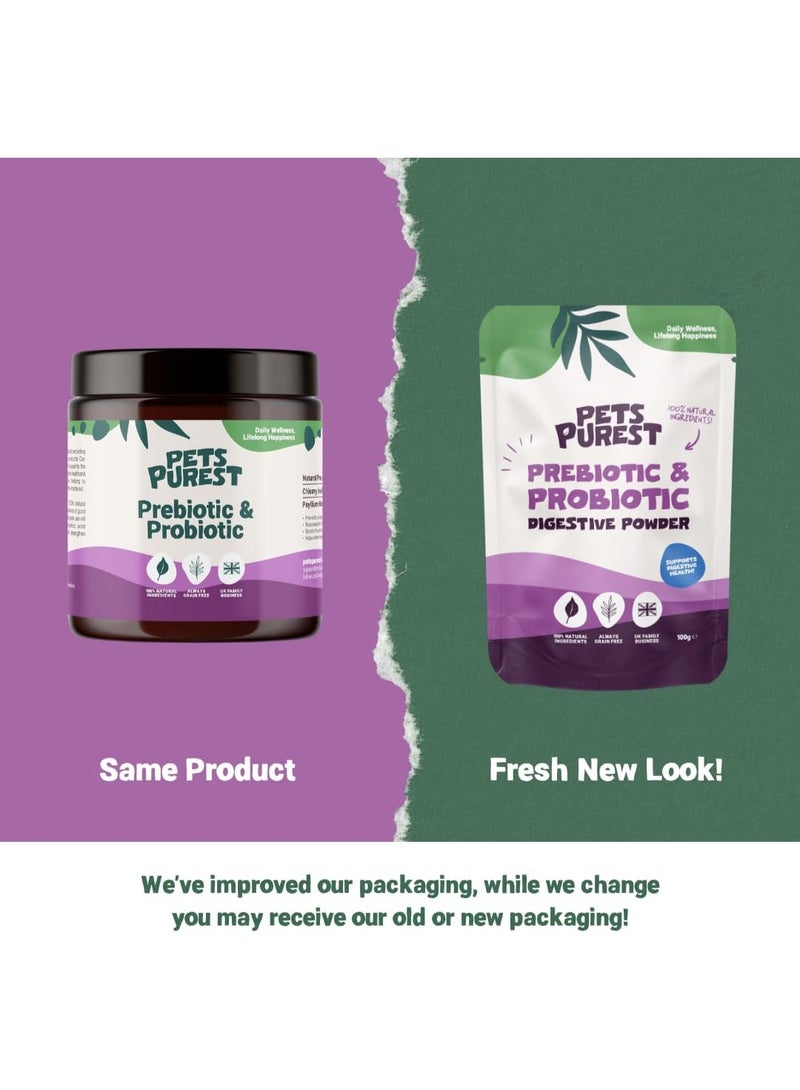 Pets Purest Digestive Prebiotic Probiotic for Dogs, Cats & Pet - 100% Natural Fibre Digestion Enzymes Immune Support Supplement for Gut Health and Healthy Stools - Image 2