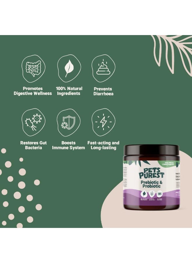 Pets Purest Digestive Prebiotic Probiotic for Dogs, Cats & Pet - 100% Natural Fibre Digestion Enzymes Immune Support Supplement for Gut Health and Healthy Stools - Image 4