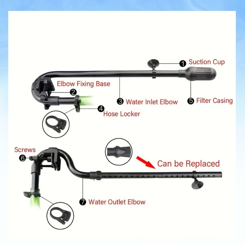 VAYINATO Sun-Sun HW-302 Canister Filter Spare Inlet and Outlet Pipe Set | Durable Plastic Aquarium Filter Replacement Accessories for Water Flow & Circulation and Maintain - Image 5