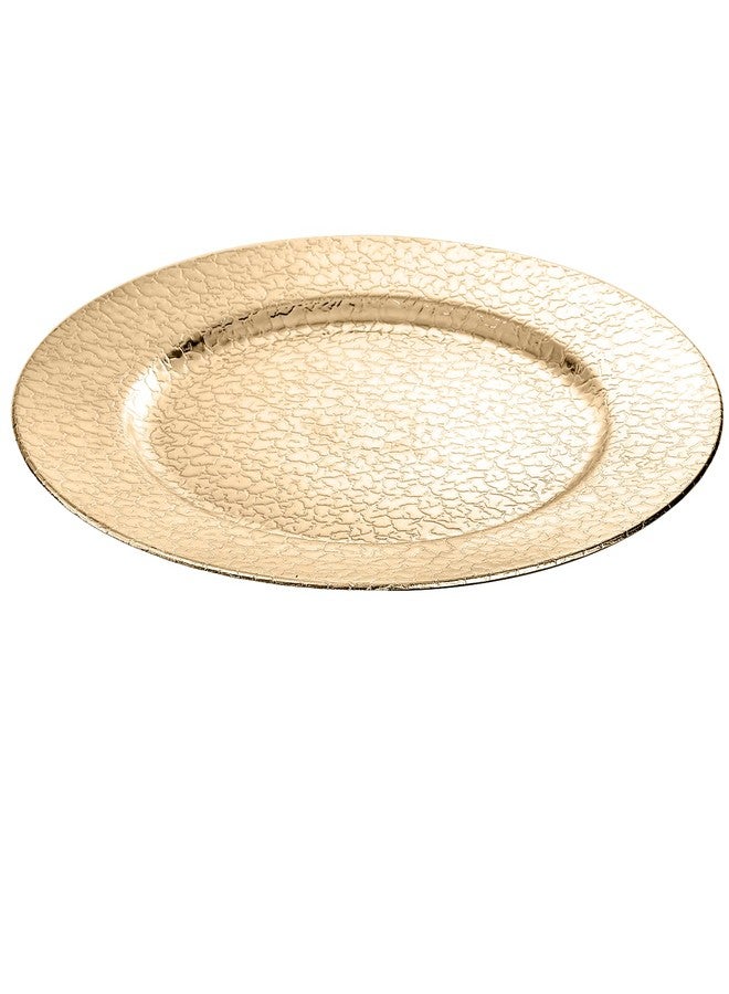 Kingrol Set of 6 Gold Plastic Charger Plates, 13" High-Shine Round Decorative Underplates with Alligator Texture, Warm Gold Table Setting for Wedding & Events, Not for Food Contact - Image 4
