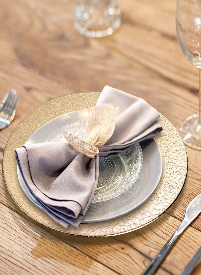 Kingrol Set of 6 Gold Plastic Charger Plates, 13" High-Shine Round Decorative Underplates with Alligator Texture, Warm Gold Table Setting for Wedding & Events, Not for Food Contact - Image 5