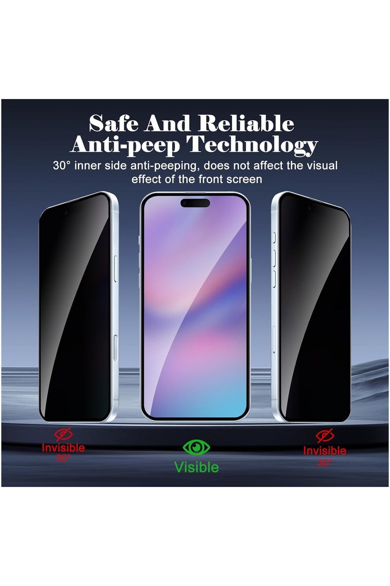 2 Pack Privacy Screen Protector for iPhone 17 Air,[30° Anti-Spy][9H Hardness][Anti Scratch][Bubble Free] Tempered Screen Protector for iPhone 17 Air 6.6-Inch 2025 (Boxed, 2PCS) - view 4