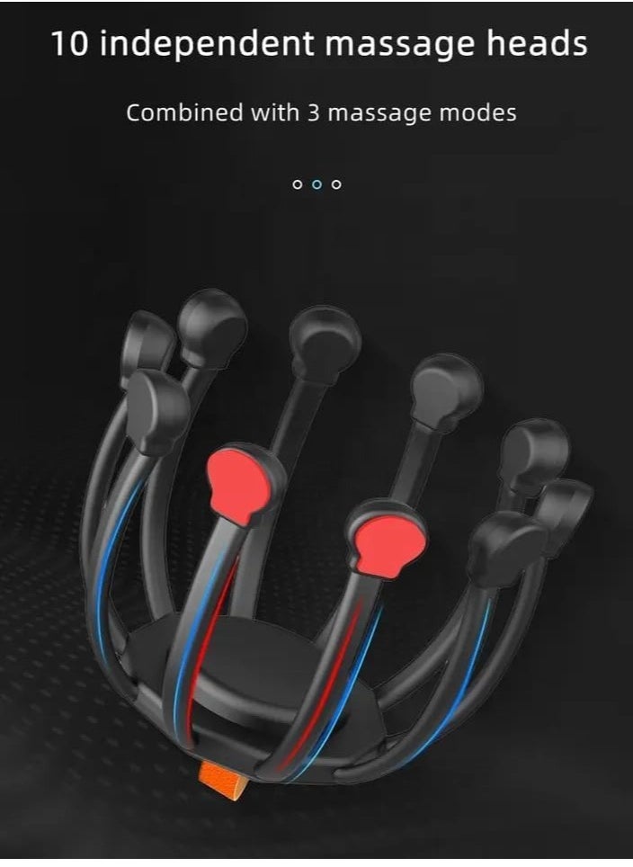 SYOSI - Head Massager, Electric Head Scalp Massager with 10 Vibration Nodes, 3 Modes - Stress Relief, Deep Sleep, and Relaxation, Cordless Portable Head Scratcher for Stress Relax, Imitation Hand Massage - Image 1