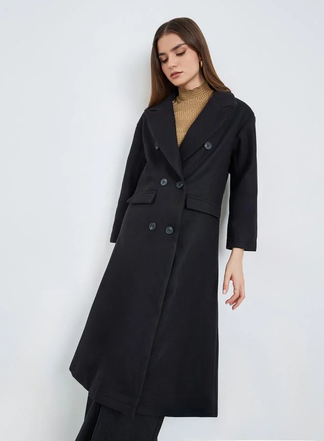 Styli Women Midi Double-Breasted Coat