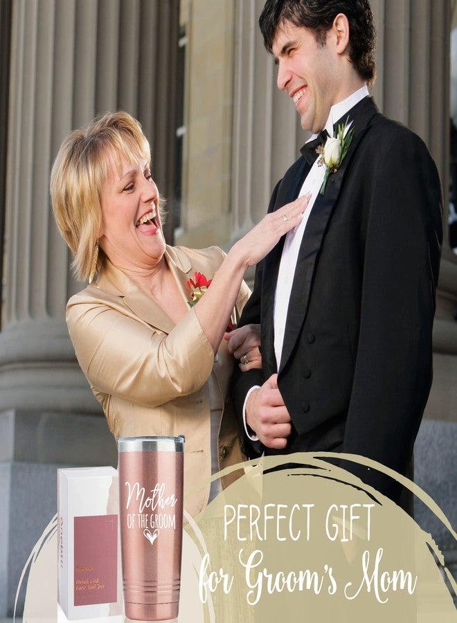 Onebttl Mother of The Groom Gifts, Wedding Engagement Party Gifts for Grooms Mom, 20 oz Insulated Stainless Steel Mug with Lid & Straw (Rose Gold) - Image 4