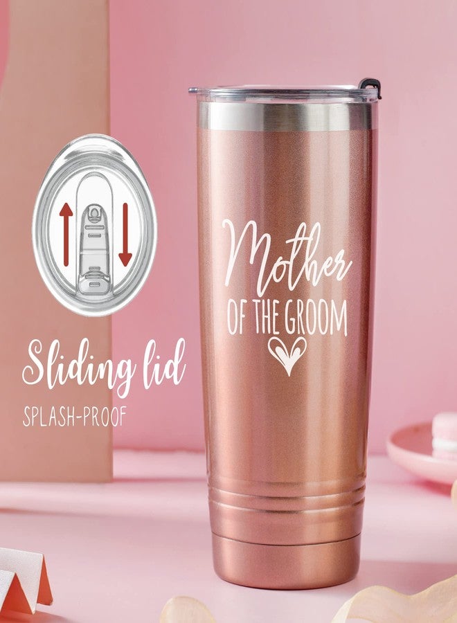 Onebttl Mother of The Groom Gifts, Wedding Engagement Party Gifts for Grooms Mom, 20 oz Insulated Stainless Steel Mug with Lid & Straw (Rose Gold) - Image 2