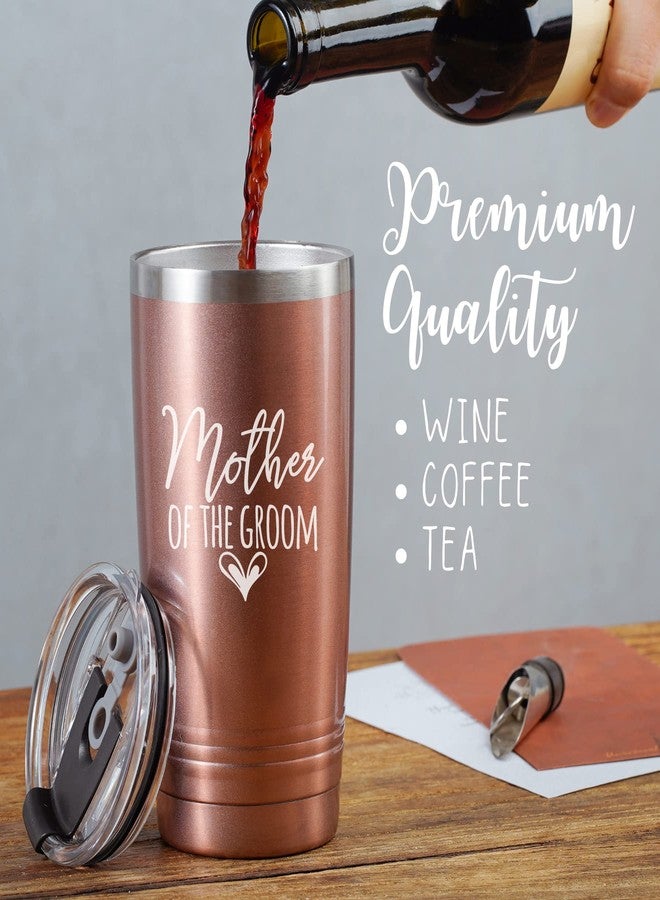 Onebttl Mother of The Groom Gifts, Wedding Engagement Party Gifts for Grooms Mom, 20 oz Insulated Stainless Steel Mug with Lid & Straw (Rose Gold) - Image 3