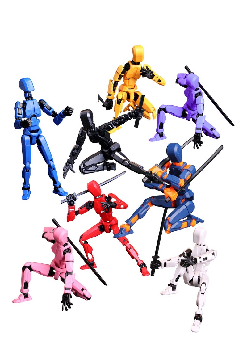 3D Printing Multi-joint Figure Toys Flexible Joints Action Figure Robot Puppet Knickknacks Creative Toys Pack of 8 For Children Kids Perfect Gift - Image 1