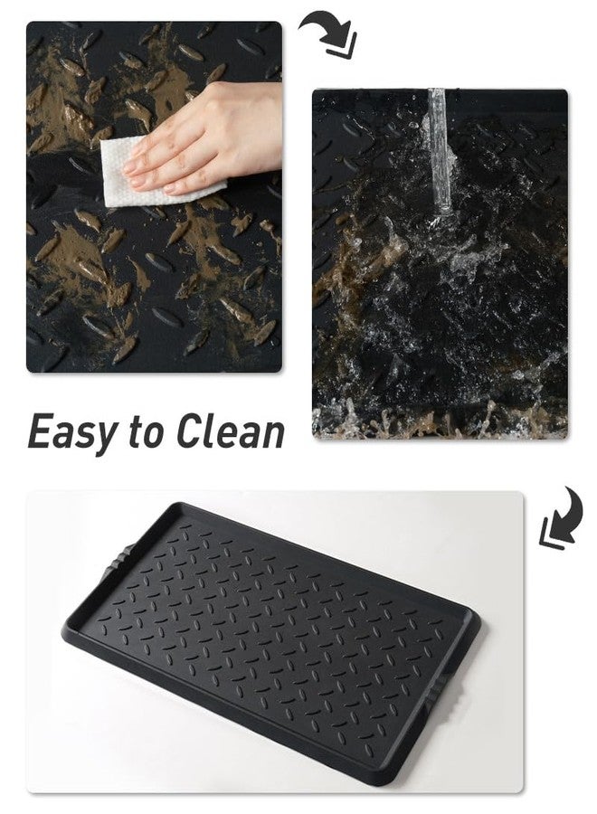 SUPENUIN Boot-Tray Heavy Duty Rubber Mat with Lip Waterproof Shoe Mat Tray for Entryway Indoor Outdoor Multi Use Catch All Trays Entryway Shoe Storage 16x27.5 Inches - Image 5