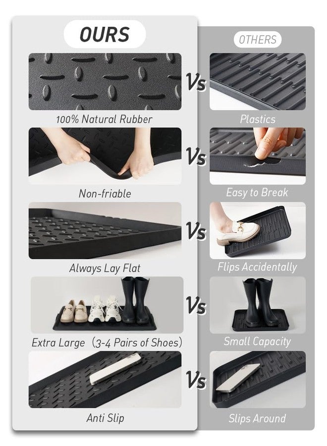 SUPENUIN Boot-Tray Heavy Duty Rubber Mat with Lip Waterproof Shoe Mat Tray for Entryway Indoor Outdoor Multi Use Catch All Trays Entryway Shoe Storage 16x27.5 Inches - Image 4