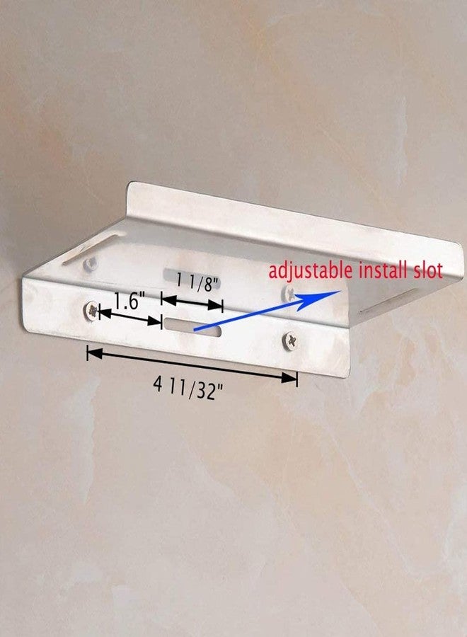 Hallyware Bathroom Small Cell Phone Shelf Stainless Steel Anti-Slip Phone Holder Stand Wall Mounted for Small Speaker Smartphone Baby Wipes, Brushed - Image 5