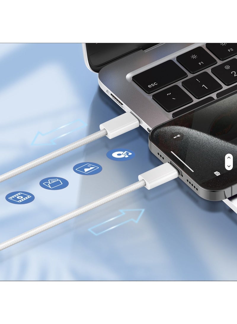 كيو بيست كيبل USB C الى USB C بقدرة 60 واط بطول 1 متر، كيبل شحن سريع متوافق مع ماك بوك برو ,أجهزة الايفون و الايباد و جميع الاجهزة - Image 4