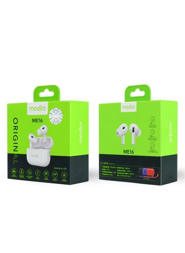 modio Wireless Bluetooth Earbuds Pro – Compatible with Android, iPhones, Tablets, PCs, & Laptops – High-Quality Sound, Comfortable Fit, Noise Cancellation, Long Battery Life - Image 5