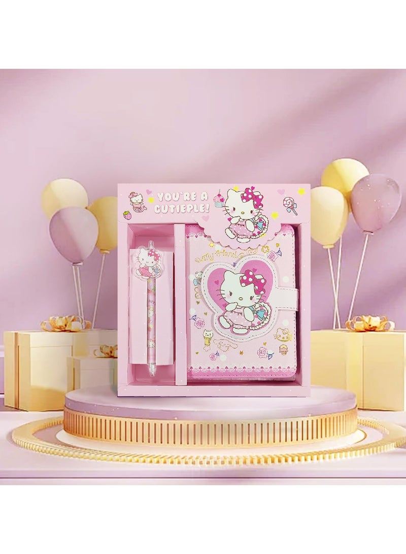 general Kawaii School Supplies Cute Notebook with Pen Aesthetic Notebook Cartoon Kitten Stationery Set and Office Supplies - Image 5