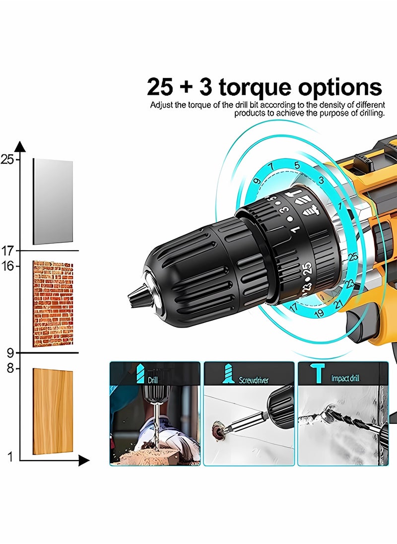 WAMIT 129 Piece Power Tools Kit with 48V Cordless Drill, Professional Household Home Tool Kit Set with DIY Hand Tool Kits for Garden Office House Repair Maintain  - Image 3