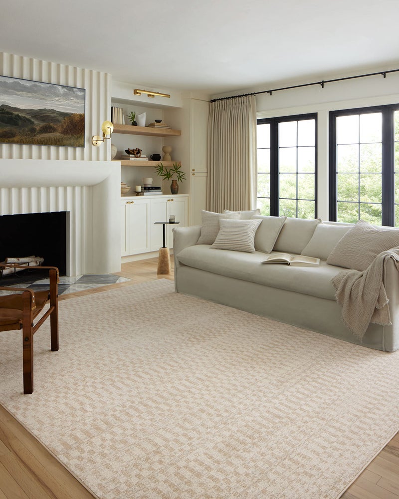 Loloi Kamala Collection KAM-05 Ivory/Natural 6'-7" x 9'-6" Area Rug - Image 1
