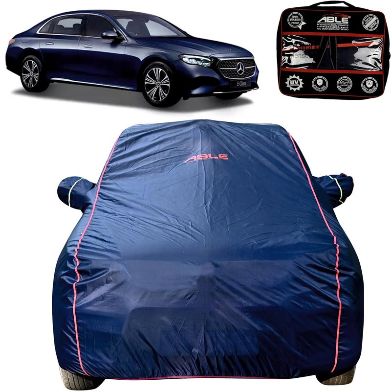 Able Parashuit Blue WR Series Car Body Cover with Mirror Pockets and Driver Door Zipper Compatible for Mercedes-Benz-E-Class E 350 (2016 to Till Now Model) - Image 1