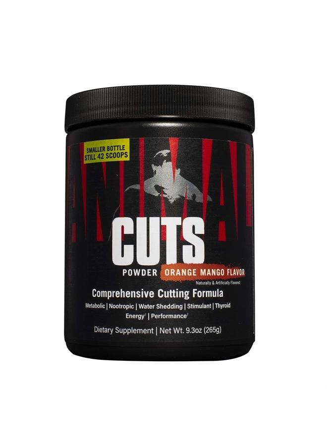 ANIMAL Cuts Powder – Weight Management Supplement – Fat Burner, Metabolic Enhancer with Nootropics, Carnitine, Tyrosine, Diuretic – Orange Mango Flavor, 8.3 oz, 42 Count - Image 1