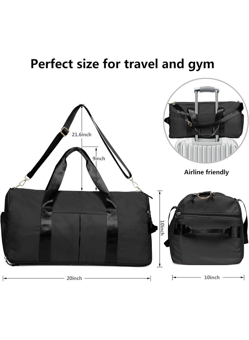 Unisex Duffle Bag with Wet Pocket and Shoe Compartment, Lightweight Travel Sports Gym Bag, Overnight Weekender Tote for Fitness, Swimming, Holiday or Hajj Trips - Image 3