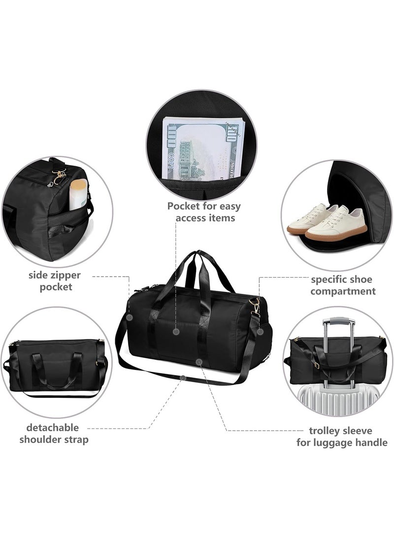 Unisex Duffle Bag with Wet Pocket and Shoe Compartment, Lightweight Travel Sports Gym Bag, Overnight Weekender Tote for Fitness, Swimming, Holiday or Hajj Trips - Image 4