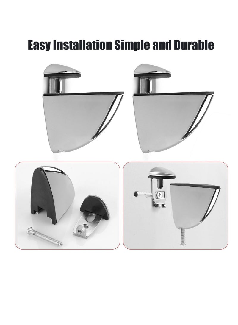 Excefore Adjustable Glass Shelf Bracket, Zinc Alloy Glass Shelf Support, Wall Mounted Metal Glass Clamp Solid Glass Clamp, Wall Mount Floating Shelf Support Holder, for 3-20 mm Thickness Shelf (2PCS)  - Image 2