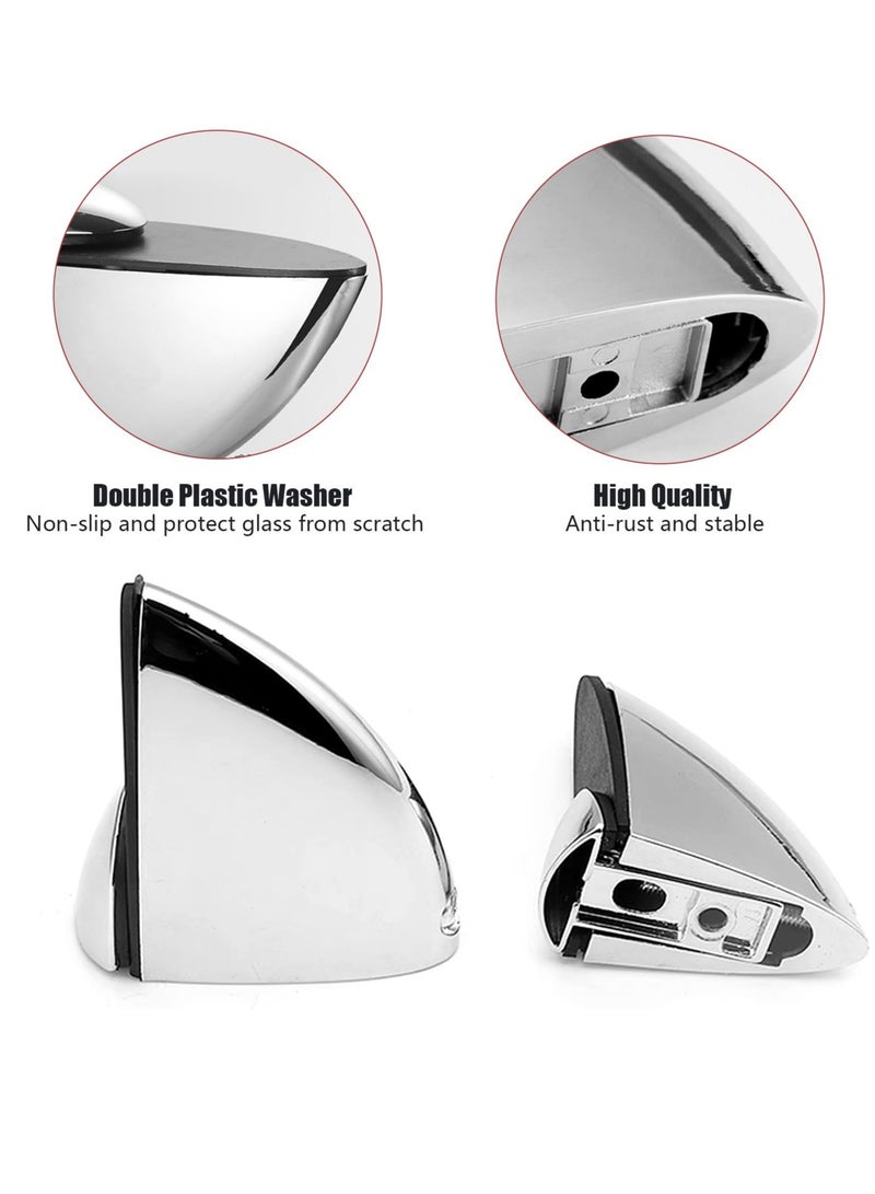Excefore Adjustable Glass Shelf Bracket, Zinc Alloy Glass Shelf Support, Wall Mounted Metal Glass Clamp Solid Glass Clamp, Wall Mount Floating Shelf Support Holder, for 3-20 mm Thickness Shelf (2PCS)  - Image 3