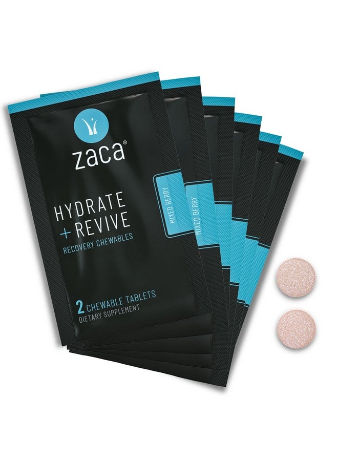 زاكا مكمل غذائي قابل للمضغ من Zaca Recovery | مرطب + منعش | للحفلات والسفر والتمارين الرياضية والارتفاعات | خالٍ من السكر والغلوتين | مزيج التوت، 6 عبوات = 12 قرصًا - Image 1