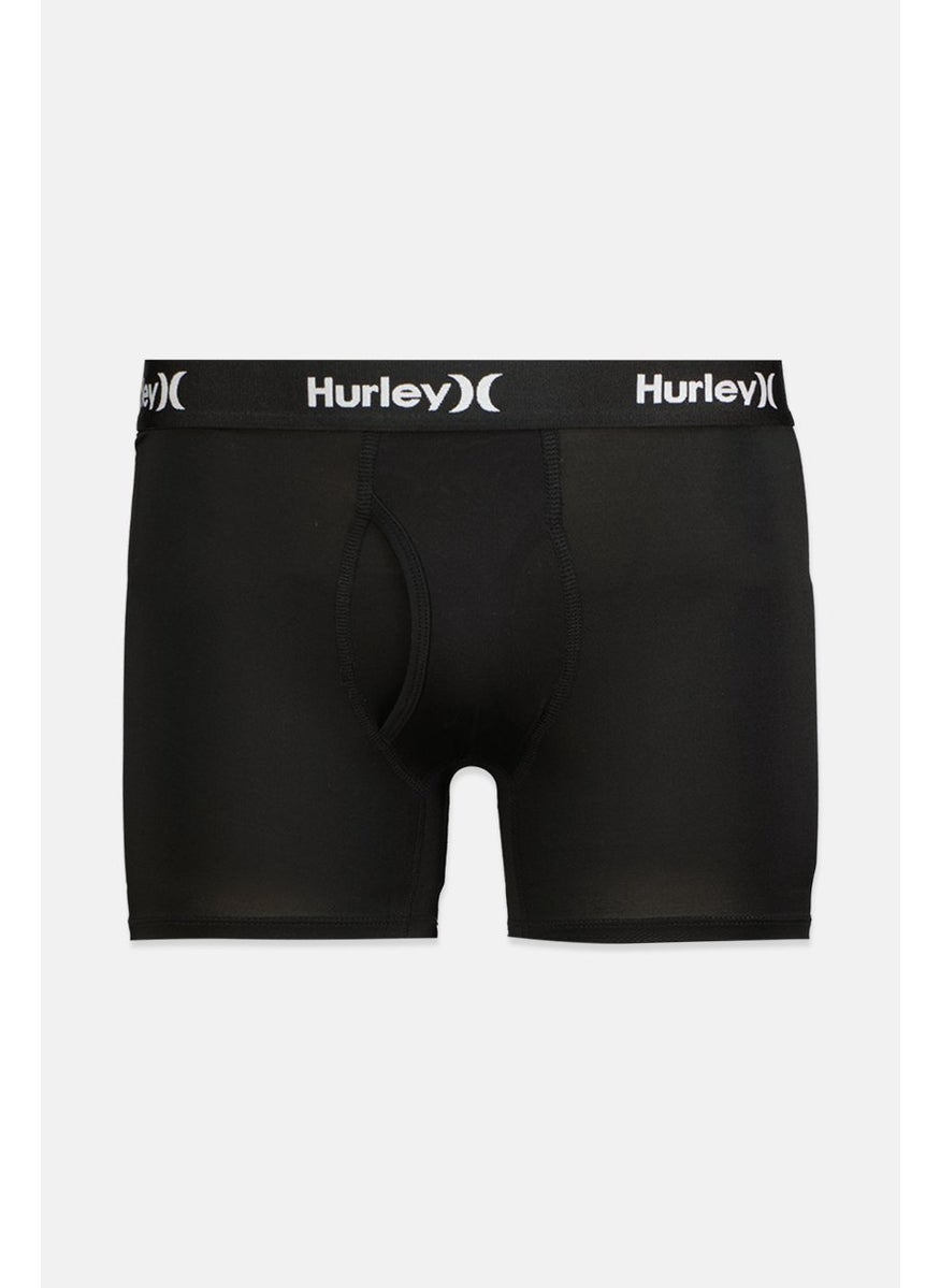 Hurley - Kid Boys 2 Pcs Brand Logo Print Boxer, Black and Grey Heather - Image 1