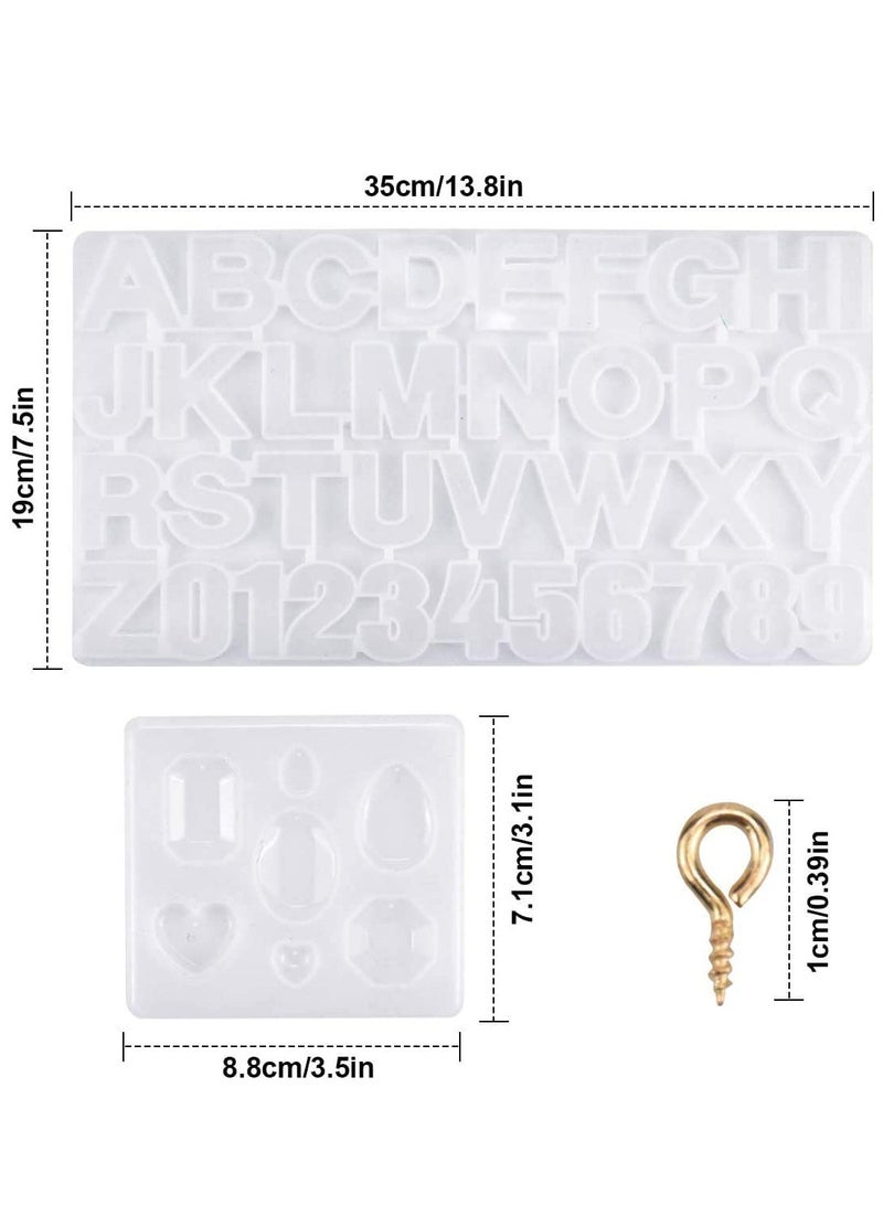 SYOSI 93PCS Numbers Letters Alphabet Silicone Casting Resin Mould Jewelry Pendant Making Mold for Wedding Baby Shower Birthday Gift Handmade Craft DIY - Image 3