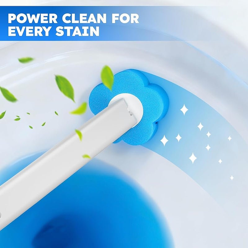 Arabest Disposable Toilet Brush 2 Pack- Toilet Bowl Cleaner, Toilet Bowl Brush, Toilet Wand with 20PCS Brush Refills for Bathroom Deep Cleaning (2 Pack, White) - Image 3