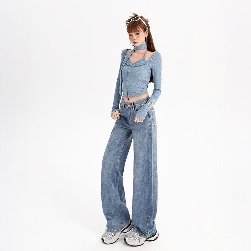 Unisex Classic Denim Jeans Loose Fit Daily Outdoor Wear - Image 4