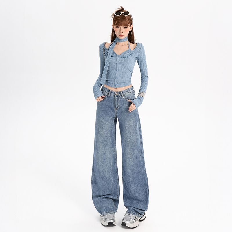 Unisex Classic Denim Jeans Loose Fit Daily Outdoor Wear - Image 3