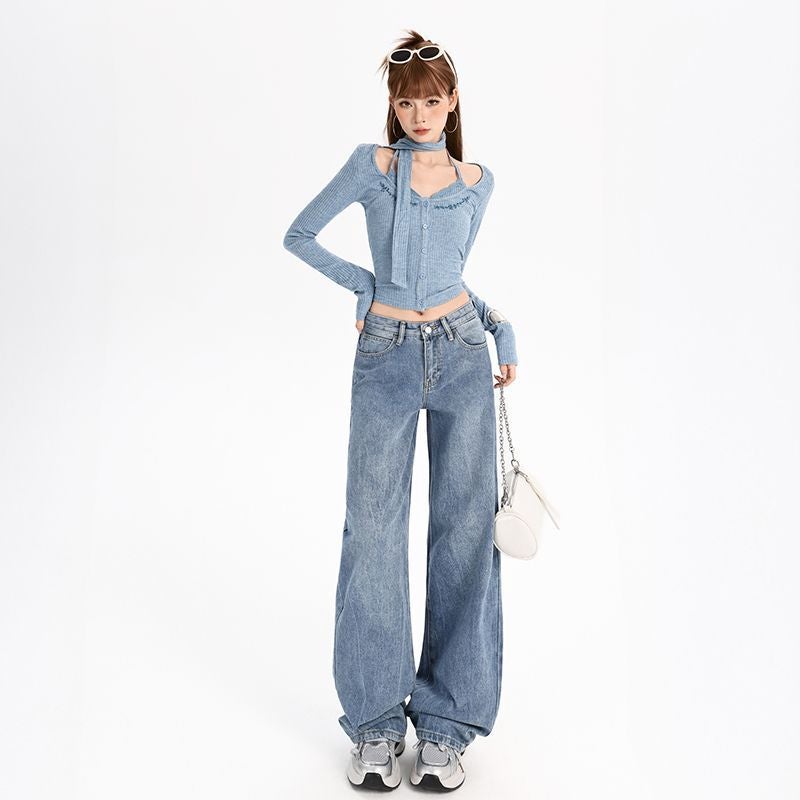Unisex Classic Denim Jeans Loose Fit Daily Outdoor Wear - Image 5