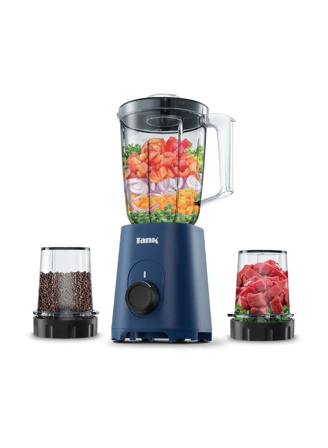 Tank Countertop Blender, 1.5 Liter, 600 Watt, Blue - YB-010 - Image 1