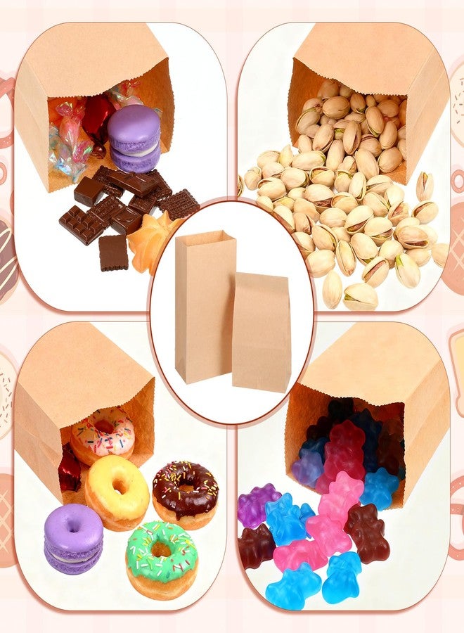 SHENLIU 400 Pack Mini Brown Paper Bags, Small Kraft Paper Bag 1 LB 3.5x2.2x6.7 Inch for Baby Shower Wedding Party Favor Bags Candy Popcorn Treat Bag Bread Cookie Snack Thank You Gift Wrapping Bag Bulk - Image 3