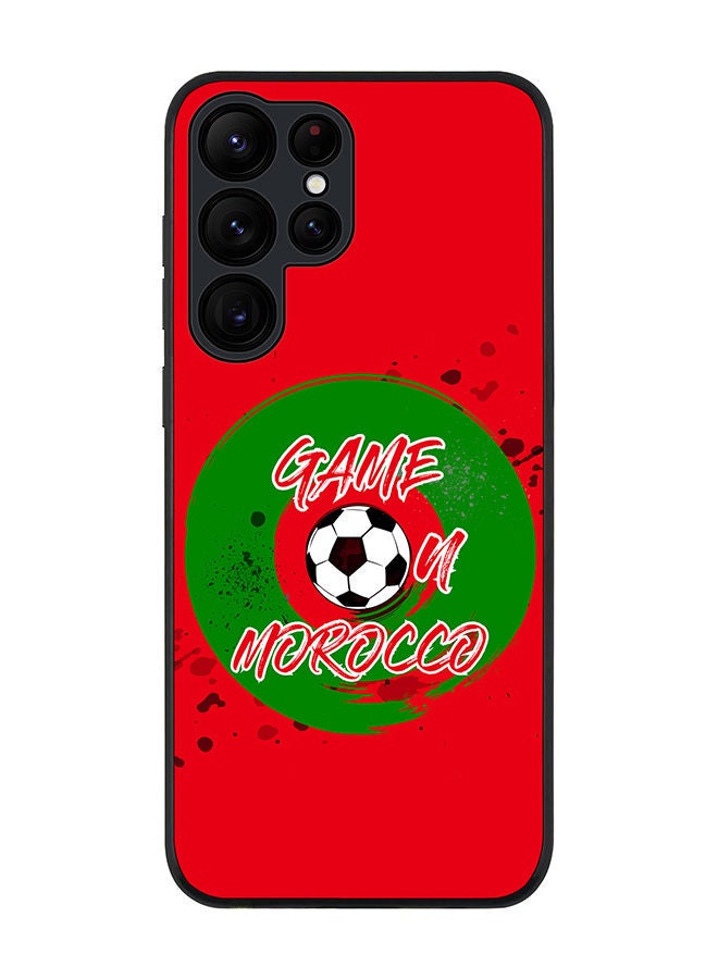 Stylizedd Rugged Black edge case for Samsung Galaxy S22 Ultra 5G Slim fit Soft Case Flexible Rubber Edges Anti Drop TPU Gel Thin Cover - Game on Morocco - Image 1