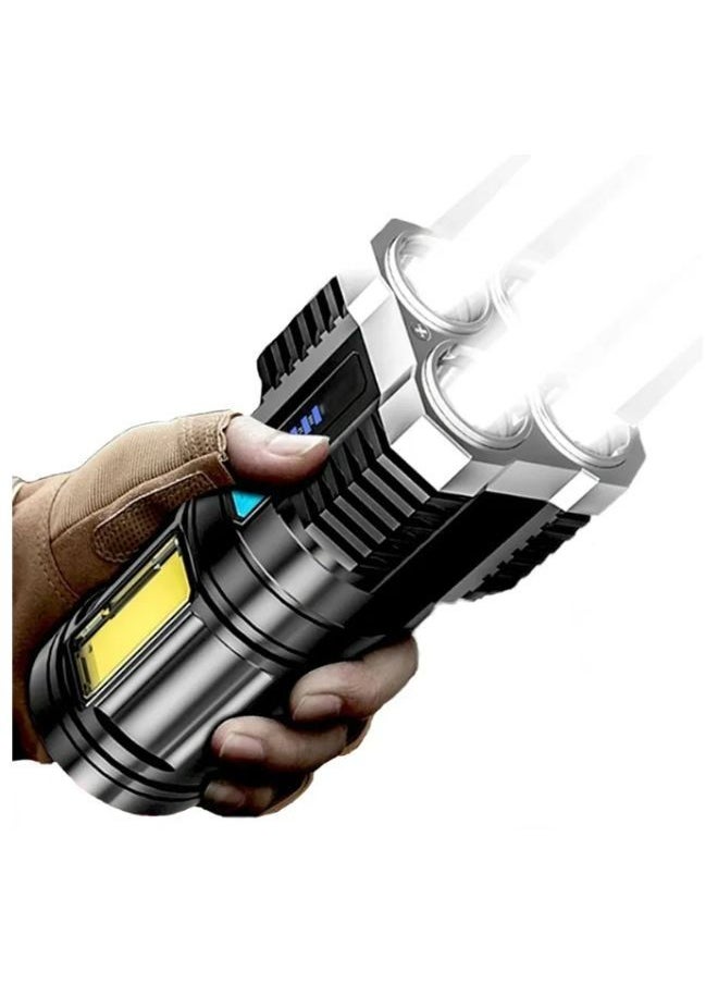 Generic - Pocket flashlight USB Rechargeable LED Flashlight Torch Blue - Image 1