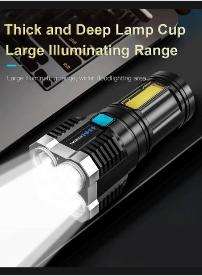Generic - Pocket flashlight USB Rechargeable LED Flashlight Torch Blue - Image 1