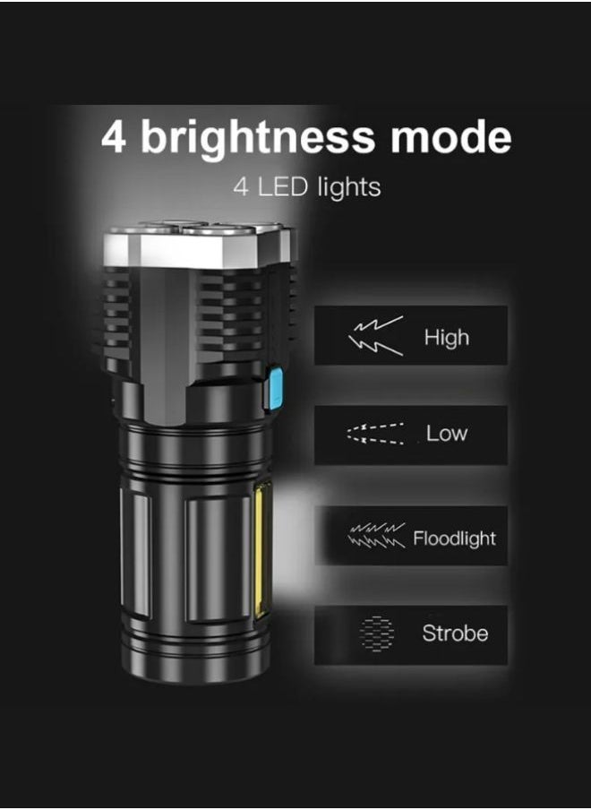 Generic - Pocket flashlight USB Rechargeable LED Flashlight Torch Blue - Image 1