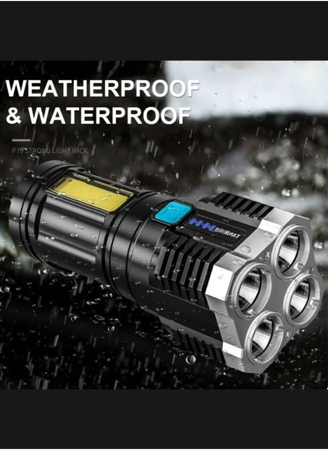 Generic - Pocket flashlight USB Rechargeable LED Flashlight Torch Blue - Image 1