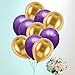 YESON 12 Inch Purple and Gold Balloons Latex Helium Party Balloon DecorationsPack of 50 - Image 2