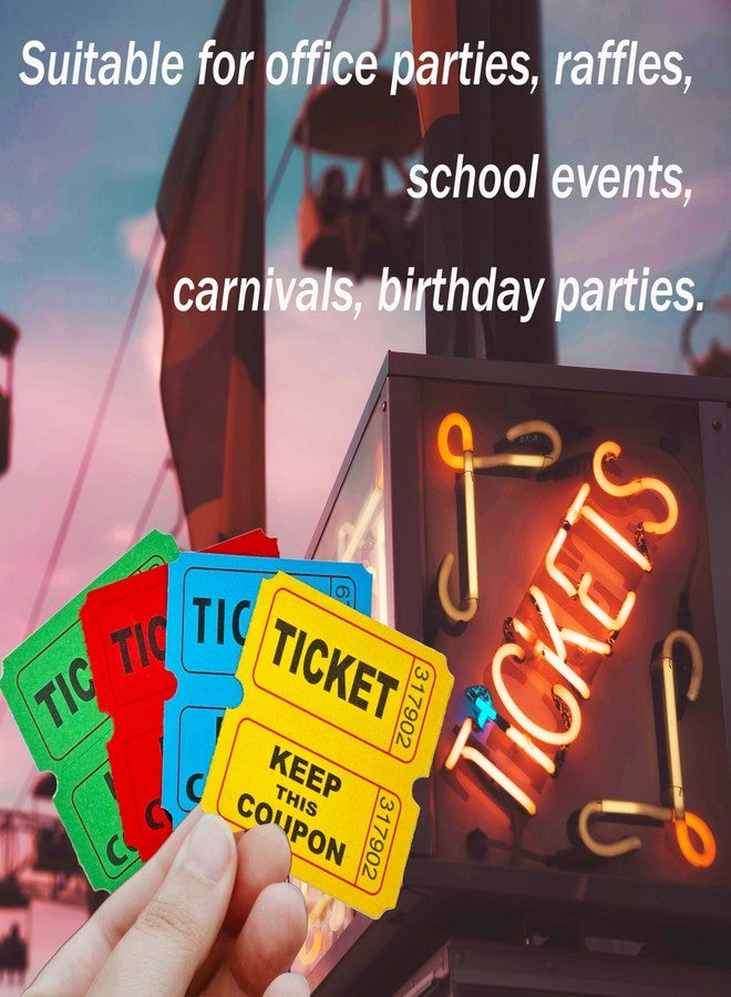 Homrelaxy 1000 Double Raffle Tickets, 50/50 Raffle Tickets for Events, Entry, Carnivals, Class Rewards and Door Prizes (Assorted-Blue/Red/Green/Yellow) - Image 5