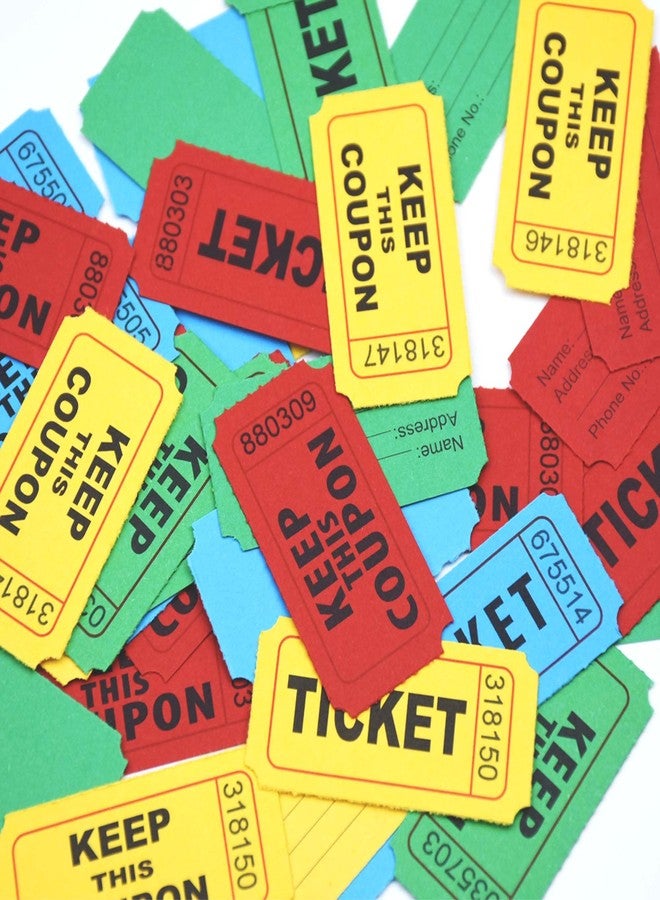 Homrelaxy 1000 Double Raffle Tickets, 50/50 Raffle Tickets for Events, Entry, Carnivals, Class Rewards and Door Prizes (Assorted-Blue/Red/Green/Yellow) - Image 4